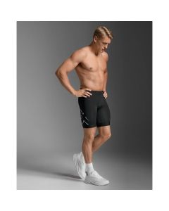 2XU Mens Core 8 Inch Tri Short Triathlon Shorts - black/white