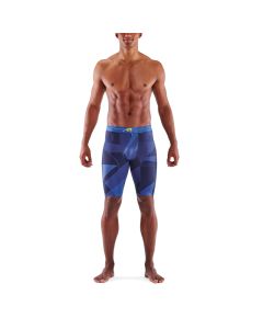 Skins Mens 5-Series Half Tights (blue geo)