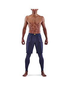 Skins Mens 5-Series Superpose Long Tights (navy blue)