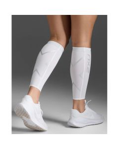 2XU Unisex Compression Calf Guards white/white