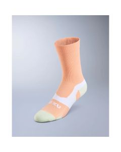 2XU Unisex Vectr Light Cushion Crew Socks - fuzzy peach/mint dust