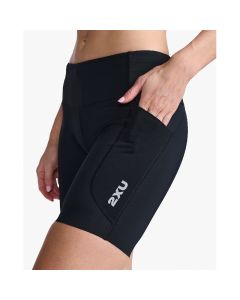 2XU Womens Aero Mid-Rise Comp 6Inch Shorts black/silver reflective