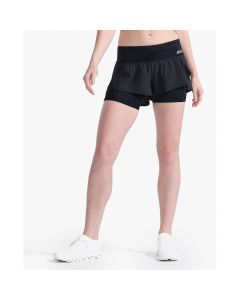 2XU Womens Aero 2-in-1 4 Inch Shorts black/silver reflective