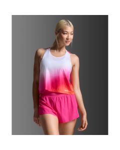 2XU Womens Light Speed React Crop Singlet - fuchsia grad/white reflective