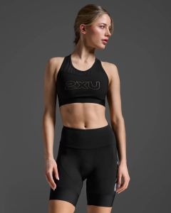 2XU Womens Aero Hex 7 Inch Tri Short Triathlonshorts - black/white